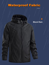 JNLN Men Women Hiking Jackets Waterproof Sun Protective Windbreaker Unisex Camping Climbing Outdoor Rain Coat Portable Clothes