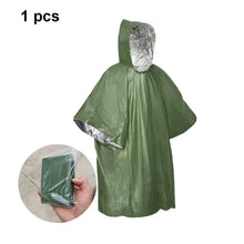 Emergency Survival Thermal Rain Poncho Heat Reflective Waterproof Space Blanket for Camping Hiking - Portable Hot Raincoat