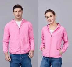 JNLN Men Women Hiking Jackets Waterproof Sun Protective Windbreaker Unisex Camping Climbing Outdoor Rain Coat Portable Clothes