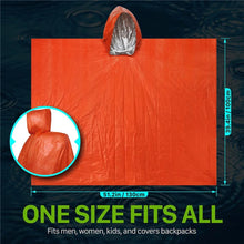Emergency Survival Thermal Rain Poncho Heat Reflective Waterproof Space Blanket for Camping Hiking - Portable Hot Raincoat