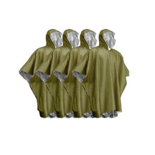 Emergency Survival Thermal Rain Poncho Heat Reflective Waterproof Space Blanket for Camping Hiking - Portable Hot Raincoat