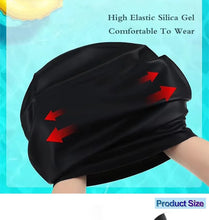 Large silicone swim cap for women with long hair, high elasticity, large head, waterproof, head-tight, extra large size swim cap