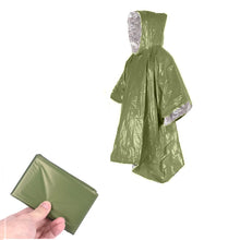 Emergency Survival Thermal Rain Poncho Heat Reflective Waterproof Space Blanket for Camping Hiking - Portable Hot Raincoat